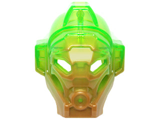 LEGO 19061pb01 - Bionicle Mask of Jungle met Gemarmerd Trans-Bright Green Patroon