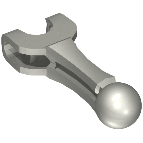 Gray LEGO Bionicle skeletal arm/leg section 20474 with a ball joint on one end and a ball socket on the other.