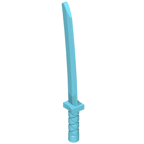 LEGO 21459 - Minifigure, Weapon Sword, Shamshir / Katana (Square Guard) with Capped Pommel and Holes in Crossguard and Blade