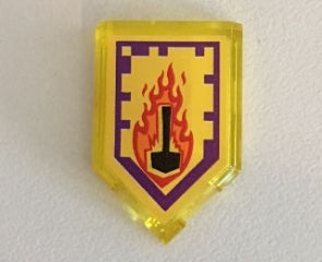 LEGO 22385pb047 - Aangepaste tegel 2 x 3 vijfhoekig met Nexo Power Shield patroon - Flame Wreck