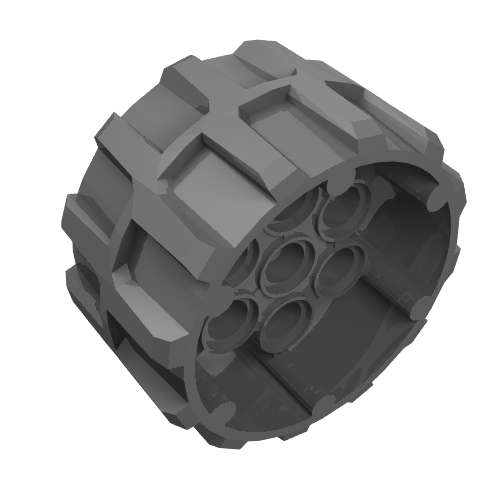 LEGO 22410 - Wiel Hard Plastic, Met Profiel en 7 Pin Holes (37mm D. x 22mm)