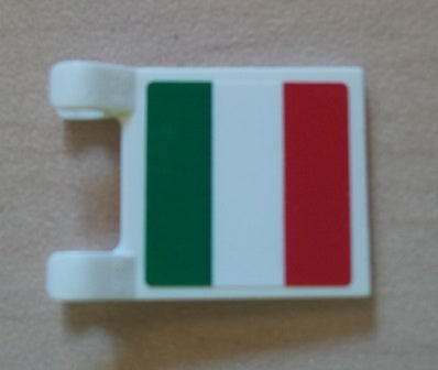 LEGO 2335pb078 - Vlag 2 x 2 vierkant met Italiaanse vlag patroon aan één kant (Sticker) - Set 8423, 8679