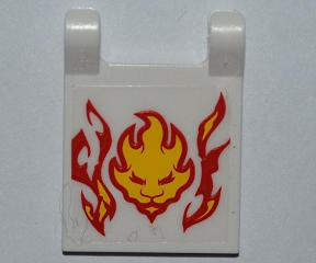 LEGO 2335pb086 - Vlag 2 x 2 met vlammen en leeuwenkop patroon (Sticker) - Set 9558