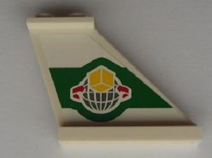 LEGO 2340pb041R - Staart 4 x 1 x 3 met Box en Pijlen en Globe Rechts en Rood SP3 Badge en Zwart 'POLICE' Links Patroon (Stickers) - Set 5983