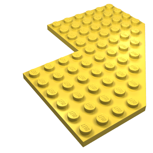 LEGO 2401 - Wig, plaat 10 x 10 met 4 x 4 uitsparing en afgesneden hoek