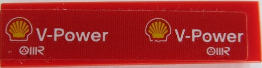 LEGO 2431pb0680 - Tegel 1 x 4 met wit 'V-Power', Shell-logo en 'IIR'-patroon (Sticker) - Set 75879