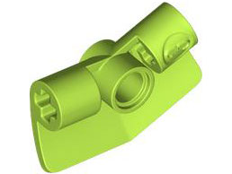 Lime green LEGO Technic Panel Curved #3 (2x3x1, angled 157.5 degrees), part 2457.