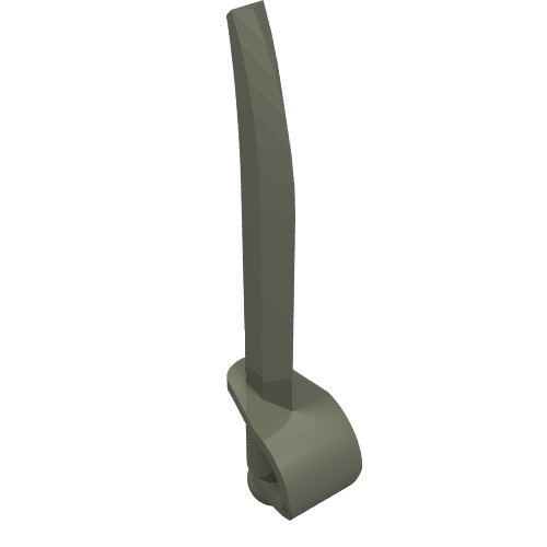 A single grey LEGO minifigure weapon, a cutlass or saber, with a small hilt, on a white background.