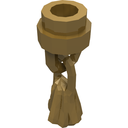 A brown LEGO 25375 Chain with Tassel piece, depicted as a 3D render on a white background.