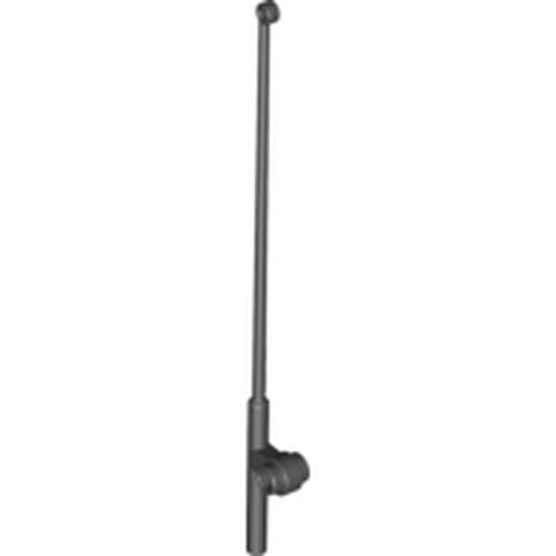 Dark gray LEGO minifigure fishing rod, 12L. It has a long pole, a small round knob at the top, and a reel attachment point near the base.