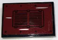 LEGO 26603pb259 - Tegel 2 x 3 met Vent en 3 Witte Krassen op Donkerrode Achtergrond Patroon (Sticker) - Set 70424