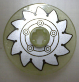 LEGO 2723pb035 - Technic, Disk 3 x 3 with Silver Circular Saw Blade Pattern (Sticker) - Set 8648