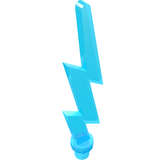 Transparent light blue LEGO 27256 Wave Angular Single with Bar End, shaped like a lightning bolt.