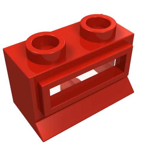 LEGO 27bc01 - Raam 1 x 2 x 1 met Verlengde Rand met Transparant Glas