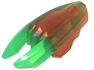 LEGO Ninjago Time Blade weapon 28587pb01, featuring an orange body with molded translucent green claws and blades.