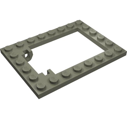 LEGO 30041 - Aangepaste plaat 6 x 8 Trap Door Frame Horizontal