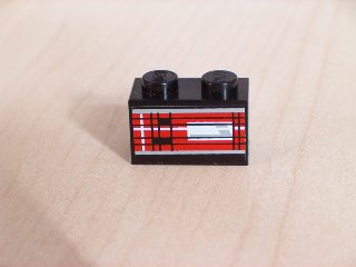 LEGO 3004pb031L - Steen 1 x 2 met taillicht patroon model linkerkant (Sticker) - Set 8280