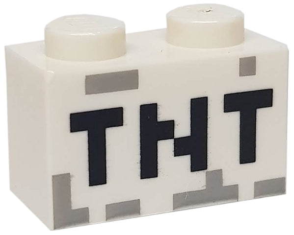 LEGO 3004pb122 - Steen 1 x 2 met zwart 'TNT' pixelpatroon
