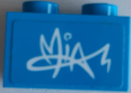 LEGO 3004pb228 - Steen 1 x 2 met 'MIA' Graffiti Patroon (Sticker) - Set 41327