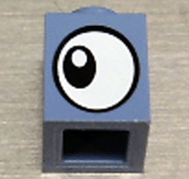 LEGO 3005px7 - Steen 1 x 1 met groot wit oog met zwarte pupil patroon aan tegenovergestelde zijden