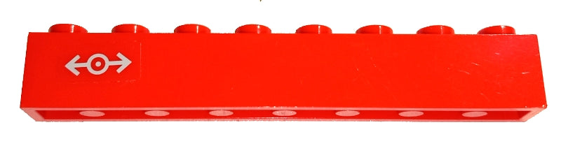 LEGO 3008pb137L - Steen 1 x 8 met Light Bluish Gray Train Logo Small Pattern Left (Sticker) - Set 7897
