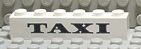 LEGO 3009pb002 - Steen 1 x 6 met zwart 'TAXI' dik patroon