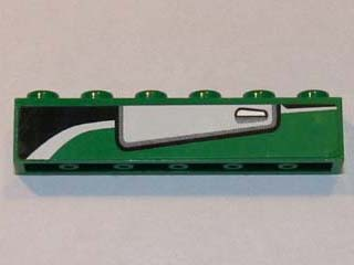 LEGO 3009pb179L - Steen 1 x 6 met wit deurpatroon model linkerkant (Sticker) - Set 8864
