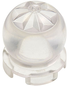 Transparent LEGO Minifigure, Utensil Crystal Ball Globe 2 x 2 x 2 piece with a faceted star pattern on top.