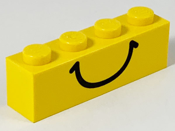LEGO 3010p01 - Steen 1 x 4 met Smile Pattern