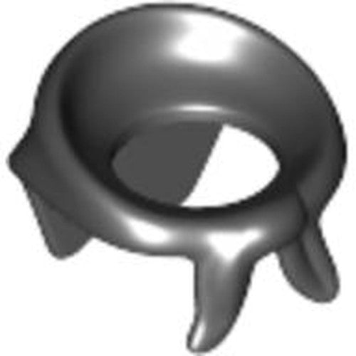 LEGO 30133 dark grey minifigure bandana / scarf, a smooth, curved headpiece with a central opening.