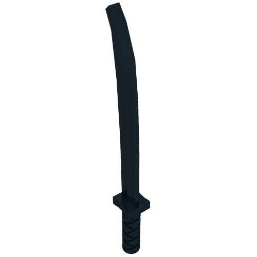 LEGO 30173b - Minifiguur, Wapen Zwaard, Shamshir / Katana (Vierkante Bescherming) met Open Pommel en Gat in Heft
