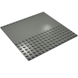 Dark grey LEGO 30225 16x16 Road Baseplate, half smooth road surface and half studded building area.