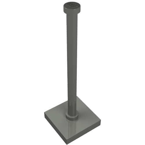 LEGO 30256 - Lichtblauwgrijze steun 2 x 2 x 5 staaf op tegelbasis met Solid Stud en Stop Ring