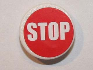 LEGO 30261pb022 - Road Sign 2 x 2 Round with Clip with Narrow Font 'STOP' on Red Background Pattern (Sticker) - Set 8864