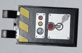 LEGO 30350pb012 - Aangepaste tegel 2 x 3 met 2 Clips met Joystick en Controls Patroon (Sticker) - Set 8186