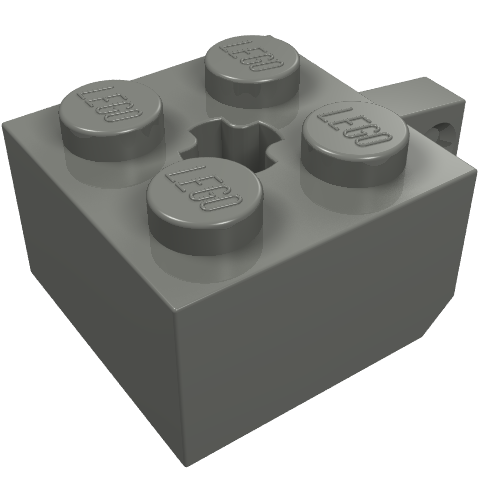 LEGO 30389b - Scharnierende steen 2 x 2 met vergrendeling, 1 verticale vinger en asgat