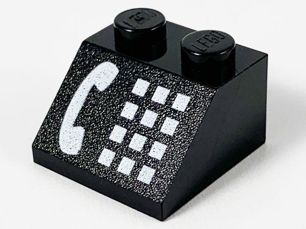 LEGO 3039p12 - Helling 45 2 x 2 met wit telefoonhoorn en knoppen patroon