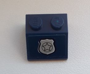 LEGO 3039pb073 - Slope 45 2 x 2 with Silver Police Star Badge Pattern (Sticker) - Set 60008