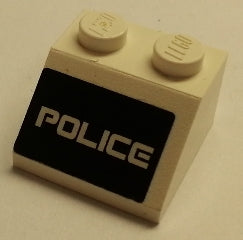 LEGO 3039pb097 - Slope 45 2 x 2 with  'POLICE' on Black Background Pattern (Sticker) - Set 5973