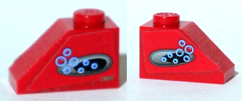 LEGO 3040pb012 - Slope 45 2 x 1 with Vent and Bubbles Pattern on Both Sides (Stickers) - Set 8057