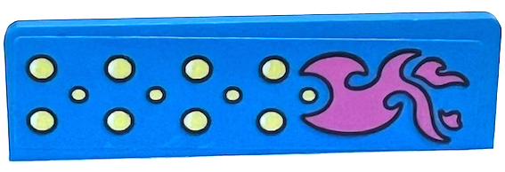 LEGO 30413pb088R - Panel 1 x 4 x 1 with Dark Pink Flame and Bright Light Yellow Circles Pattern Model Right Side (Sticker) - Set 41383