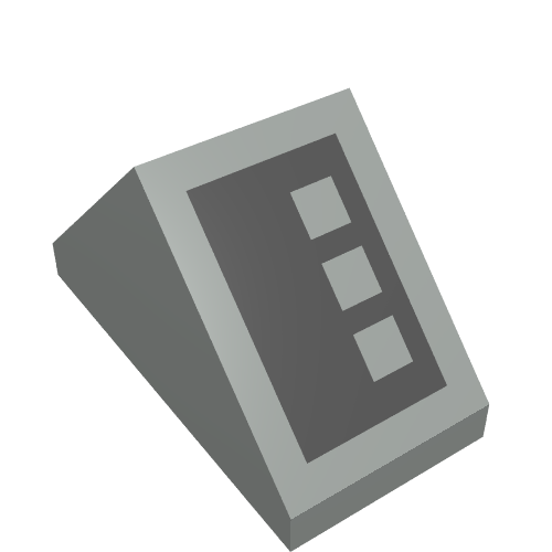 LEGO 3044p37 light grey slope 45 2 x 1 double brick with dark grey double 3 button pattern