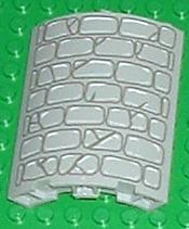 LEGO 30562px1 - Kwartcilinder 4 x 4 x 6 met donkergrijs stenen muurpatroon