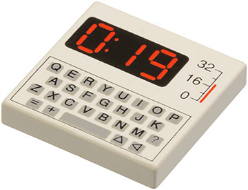 LEGO 3068p80 - Tile 2 x 2 with Keyboard and Red '0:19' Pattern