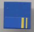 LEGO 3068pb0195 - Tile 2 x 2 with 2 Half Yellow Stripes Pattern (Sticker) - Set 8124