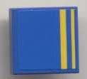 LEGO 3068pb0196 - Tile 2 x 2 with 2 Full Yellow Stripes Pattern (Sticker) - Set 8124