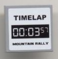 LEGO 3068pb0197 - Tile 2 x 2 with 'TIMELAP 00:03:57 MOUNTAIN RALLY' on White Pattern (Sticker) - Set 8124