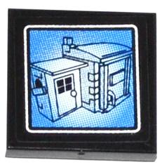 LEGO 3068pb0846 - Tile 2 x 2 with Surveillance Screen Garage Pattern (Sticker) - Set 60044