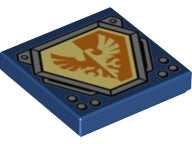 LEGO 3068pb1077 - Tegel 2 x 2 met Bright Light Yellow en Orange Falcon op Hexagonal Shield met Silver Border patroon