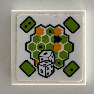 LEGO 3068pb1691 - Tegel 2 x 2 met Hexagonaal Bright Light Orange en Lime Bordspel en Dobbelsteen Patroon (Sticker) - Set 41340